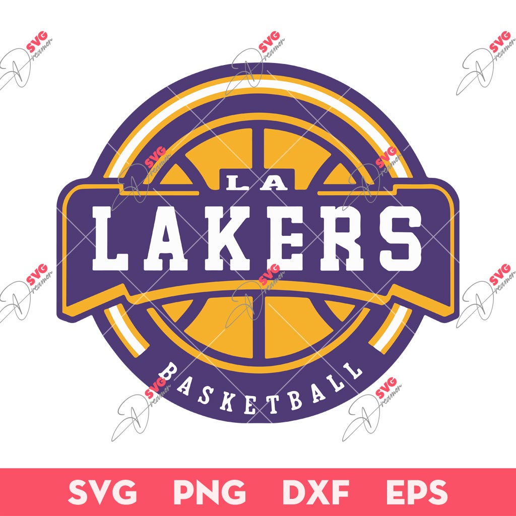 Circle LA Lakers Basketball SVG, Lakers SVG, LA Lakers Basketball Logo SVG PNG