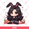 Cute Black Widow Bunny Easter PNG, Easter Black Widow Avengers PNG