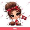 Cute Cartoon Girl Fan Sanfrancisco 49ers PNG, 49Ers Football Fan Girl PNG