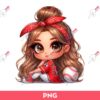 Cute Cartoon Girl LA Angels Baseball PNG, Cute Girl Baseball PNG