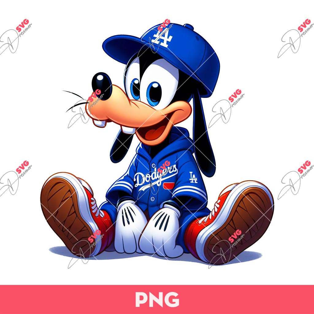 Cute Goofy LA Dodgers Baseball PNG, Disney Goofy Dodgers PNG, Disney Sport PNG