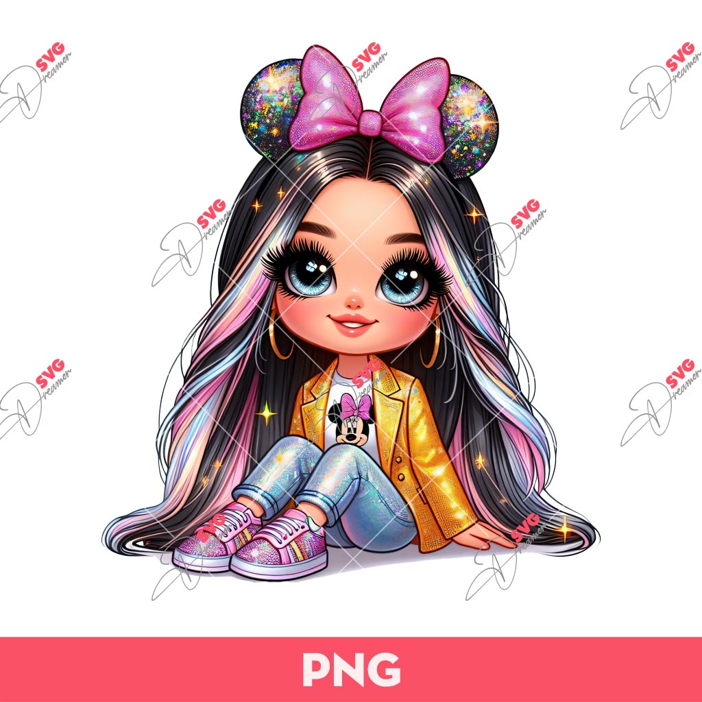 Cute Little Girl PNG, Minnie Mouse Girl PNG, Beautiful Baby Girl Minnie Mouse PNG