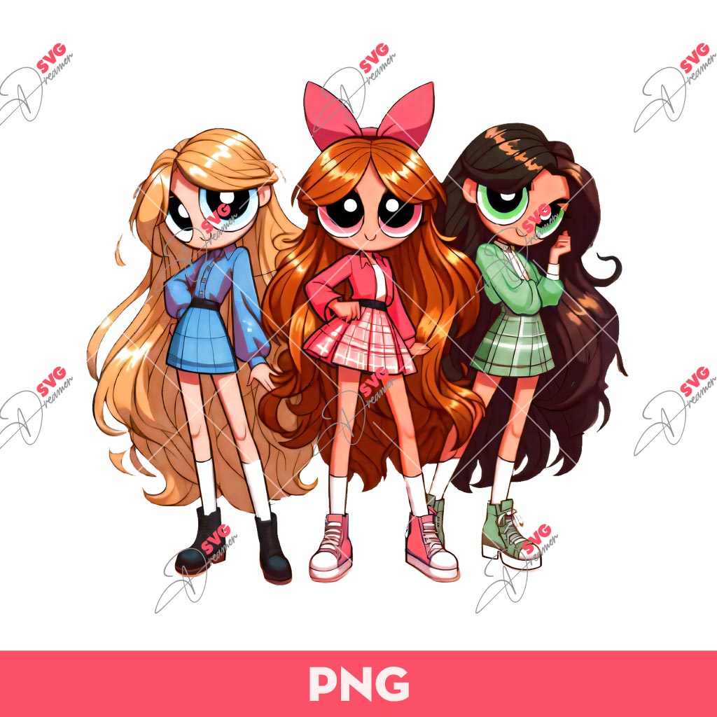 Cute Teenage Powerpuff Girls PNG, Teenage Girls PNG Sublimation