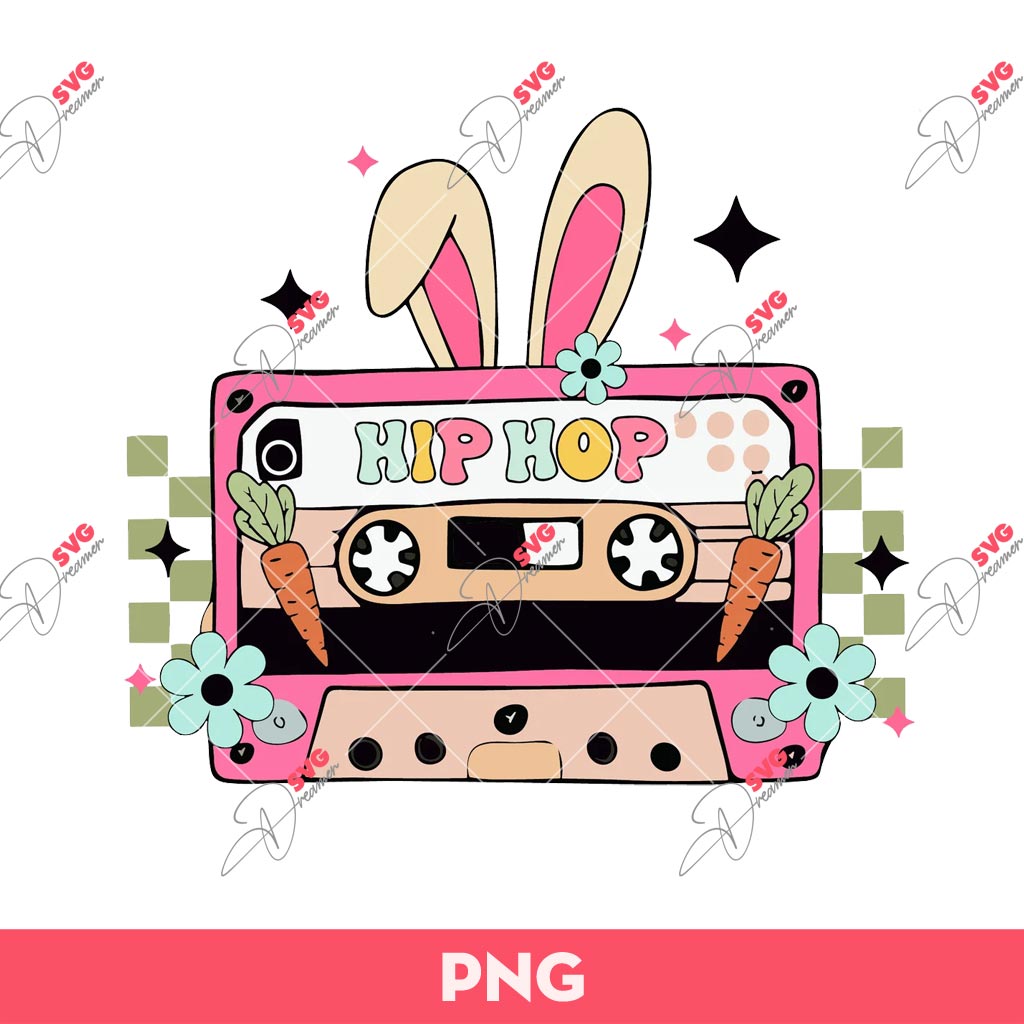 Easter Bunny Hip Hop Cassettes PNG, Easter Bunny PNG, Cassettes Bunny Hiphop Sublimation PNG