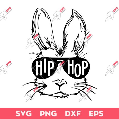 Easter Bunny Hip Hop SVG, Rabbit Easter Sunglasses Hip Hop SVG, Easter Bunny SVG