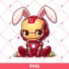 Easter Iron Man Cute Chibi Bunny PNG, Iron Man Easter PNG