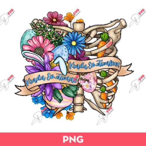 Easter Skeleton PNG, Skeleton And Floral Easter PNG
