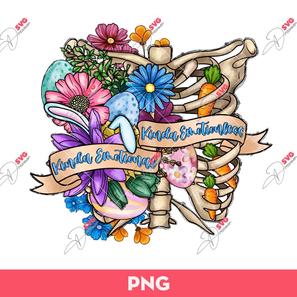 Easter Skeleton PNG, Skeleton And Floral Easter PNG
