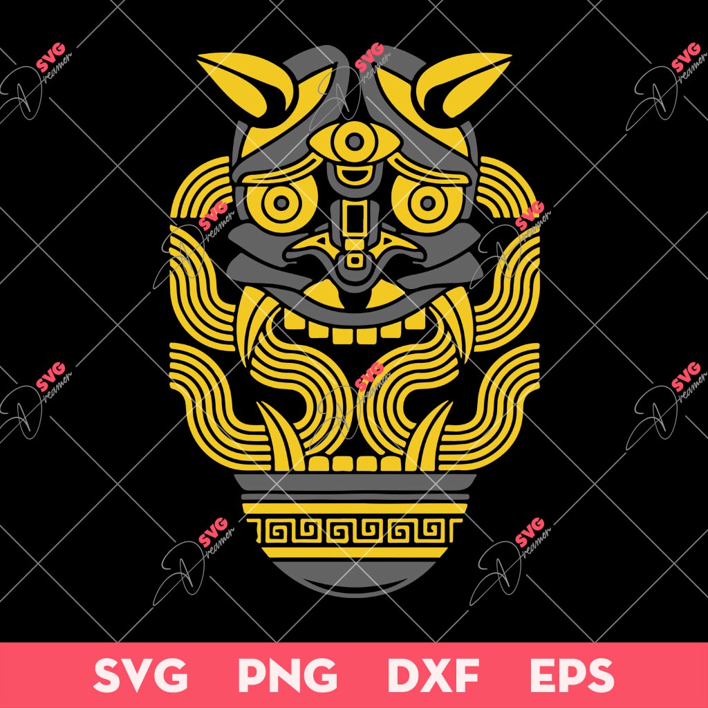 Geometric Oni Ramen SVG, Funny Ramen T-Shirt SVG PNG