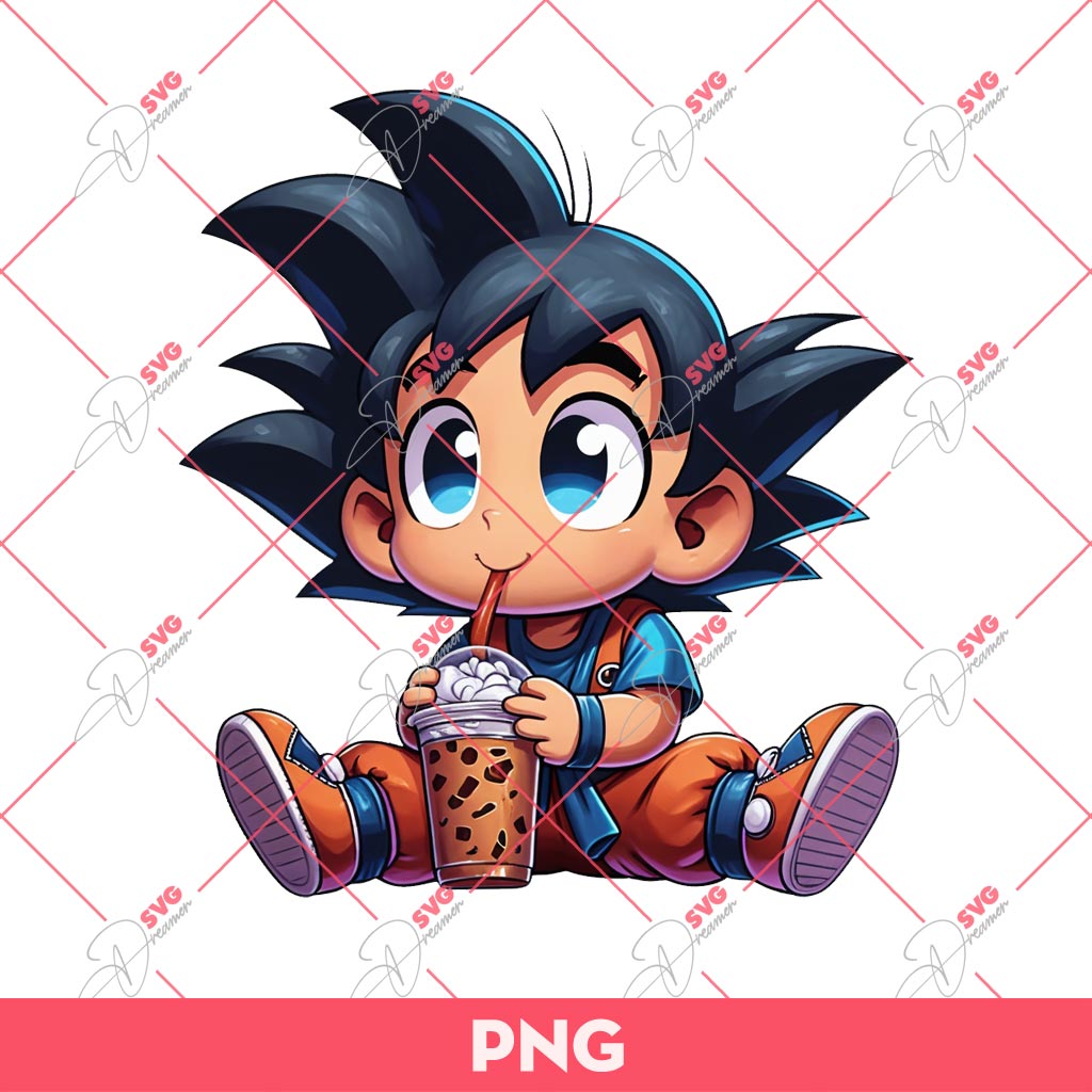 Goku Ice Coffee PNG, Goku Dragon Ball Drinks Coffee PNG
