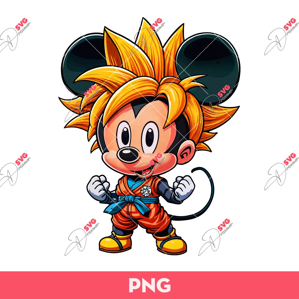Goku Mickey PNG, Dragon Ball Goku X Mickey Mouse PNG
