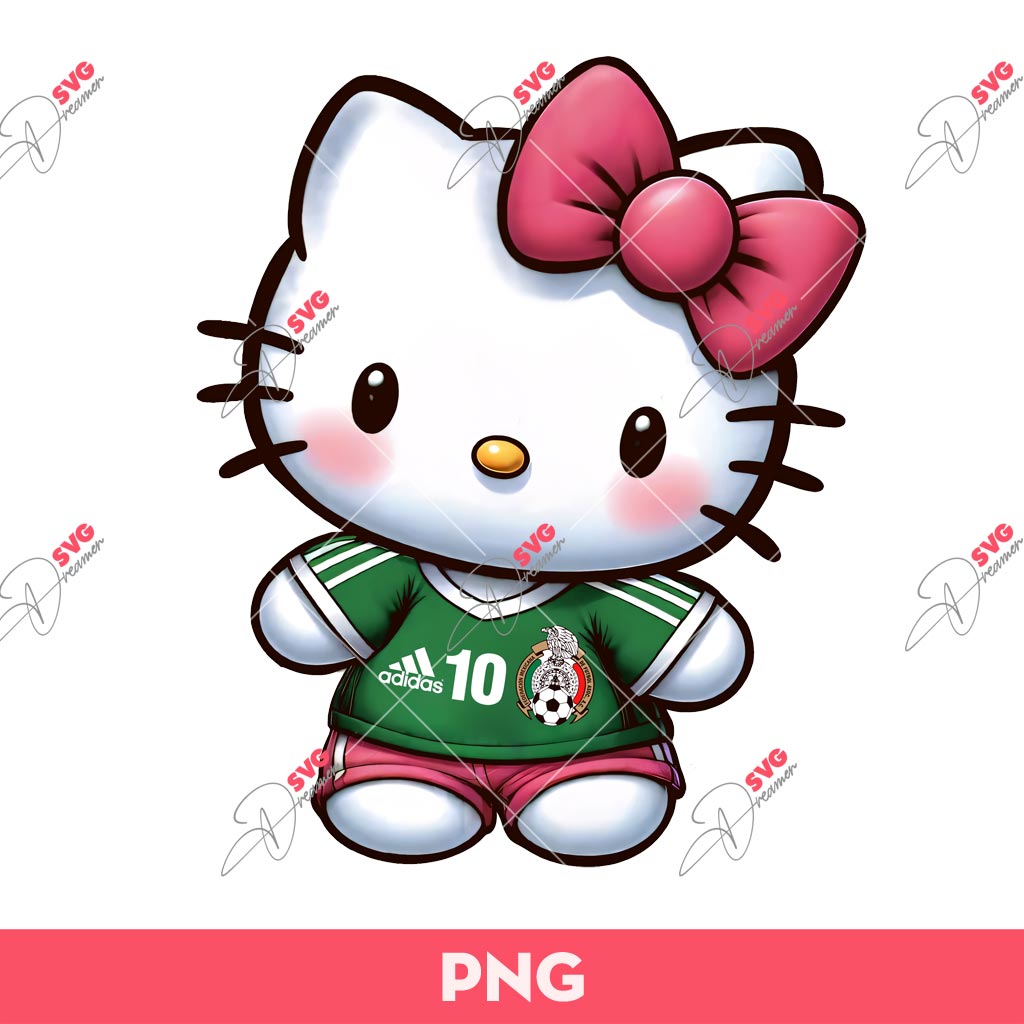 Hello Kitty Mexico Soccer PNG, Kitty Fan Mexico PNG