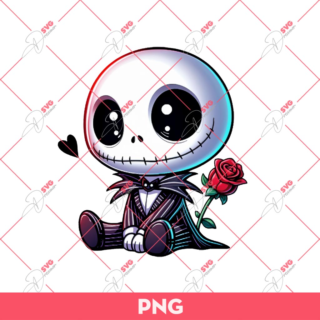 Jack Skellington Love PNG, Jack And Rose PNG, Nightmare Before Christmas Valentine PNG