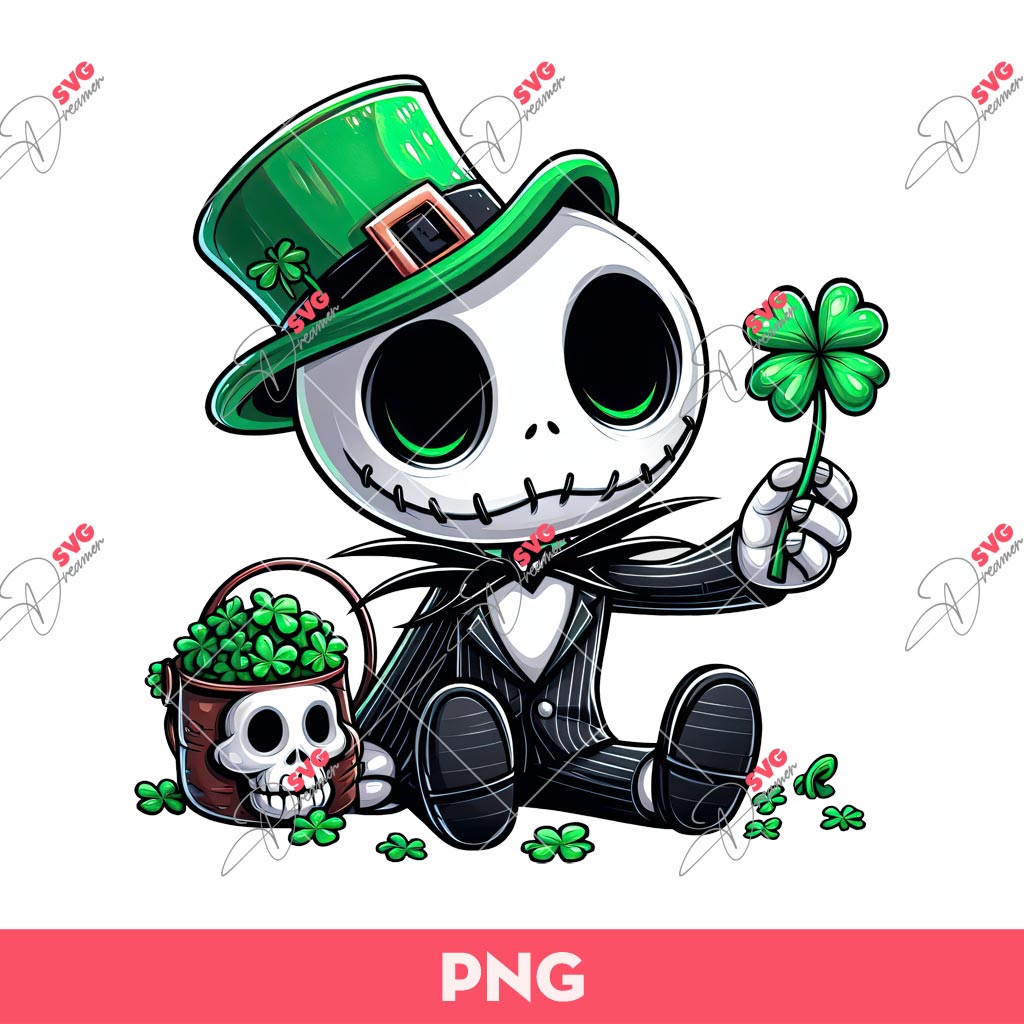 Jack Skellington St Patrick PNG, Happy Patrick's Day PNG