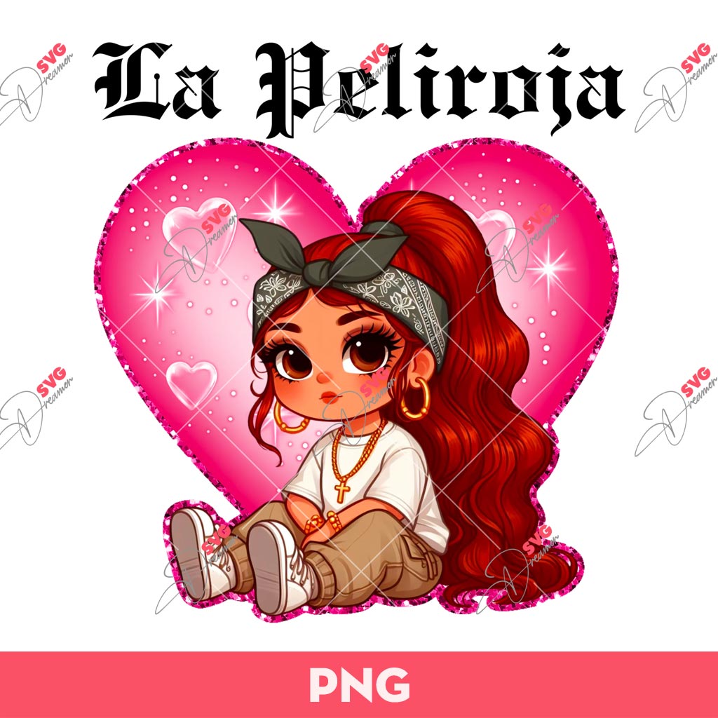 La Peliroja Girl PNG, Chicano Chola Girl PNG, Chicano Old School PNG