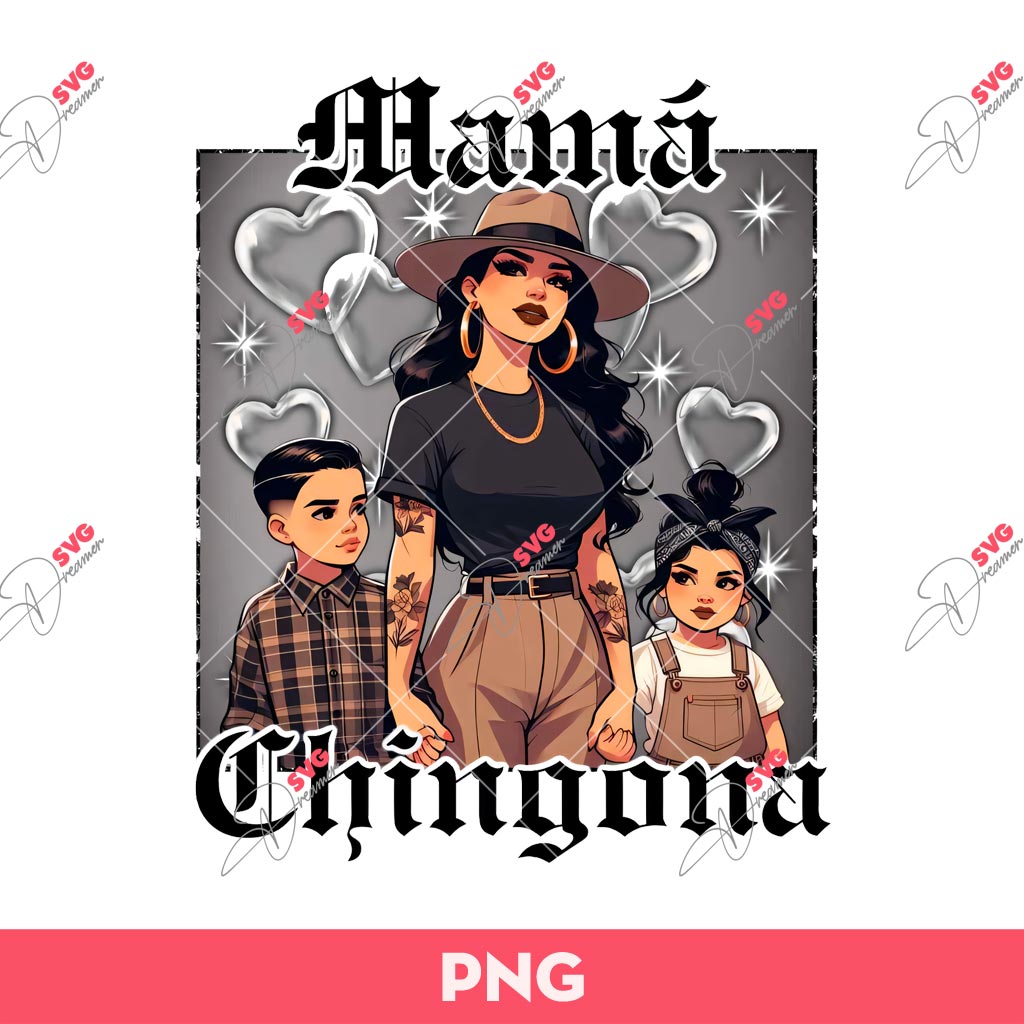 Mama Chola Chingona PNG, Chicano Old School PNG