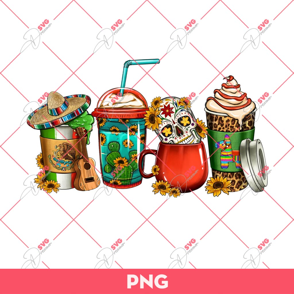 Mexican Coffee Cups PNG, Mexico Coffee PNG