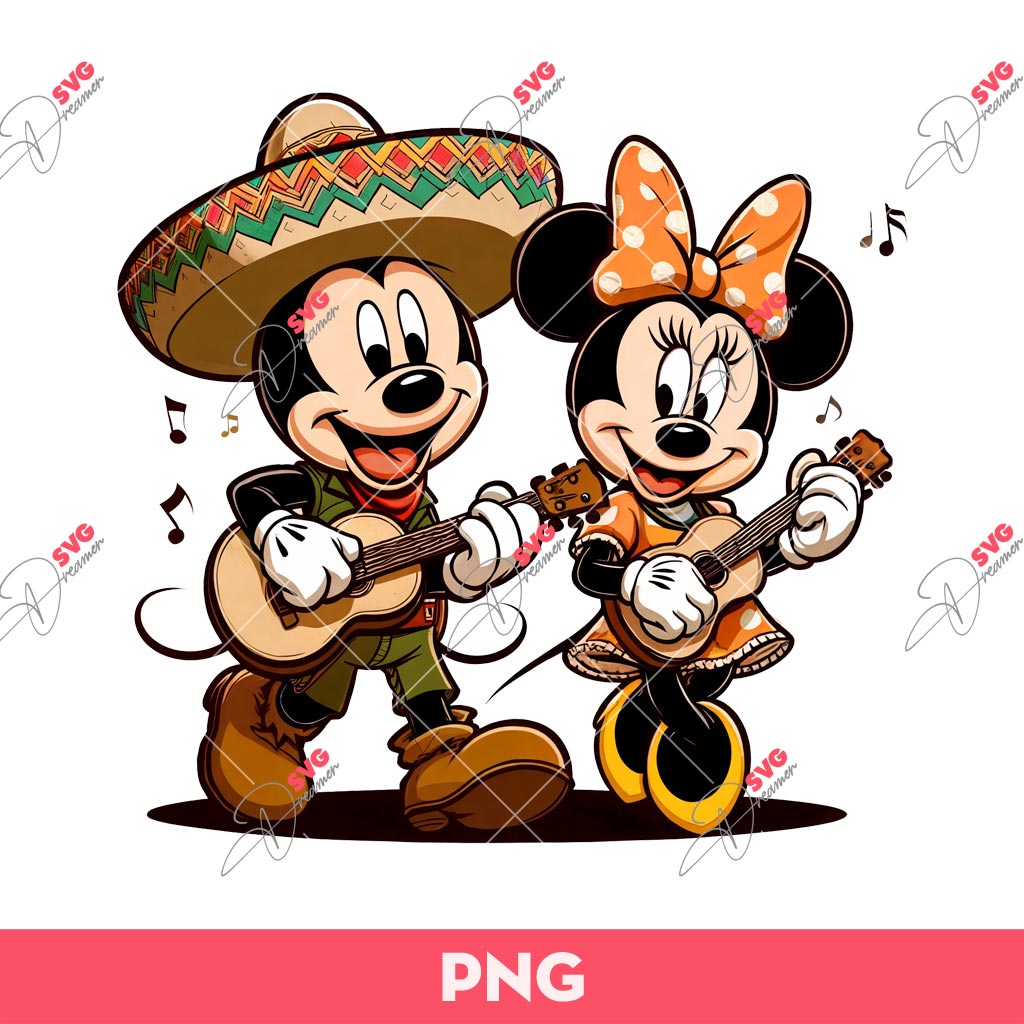 Mexican Mickey Minnie Music PNG, Disney Mickey Minnie Mexico PNG