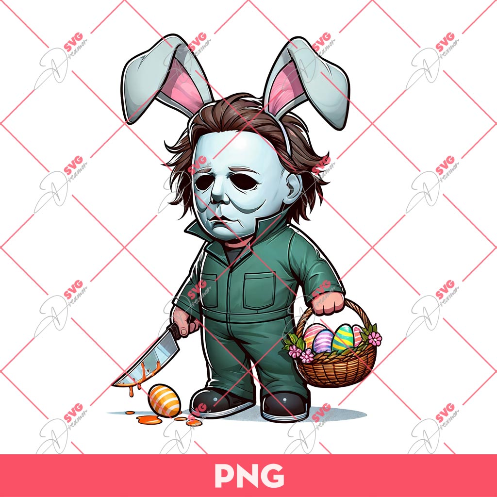Michael Myers Easter PNG, Horror Characters Easter PNG, Michael Myers Bunny PNG