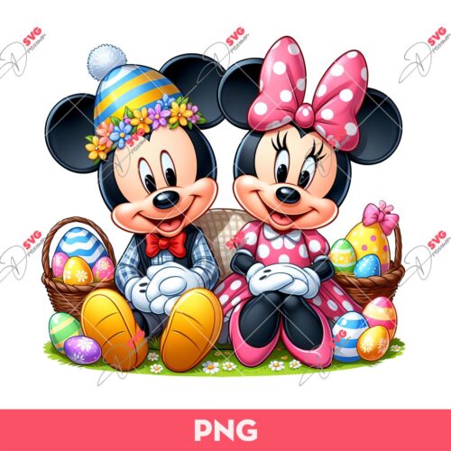 Mickey And Minnie Easter PNG, Disney Mouse Happy Easter PNG