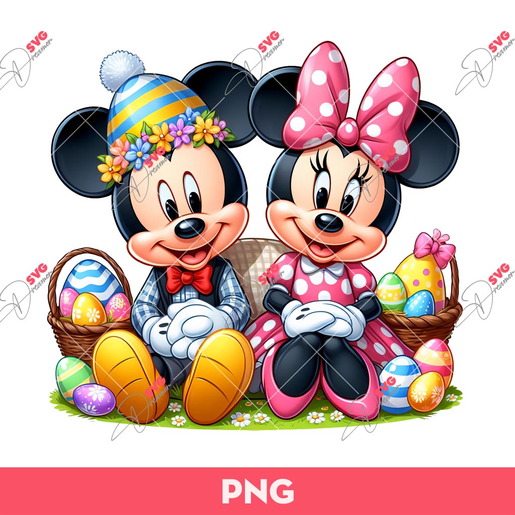 Mickey And Minnie Easter PNG, Disney Mouse Happy Easter PNG