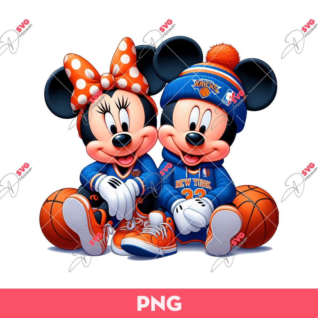 Mickey Minnie New York Knicks Basketball PNG, Mickey And Minnie Basketball PNG