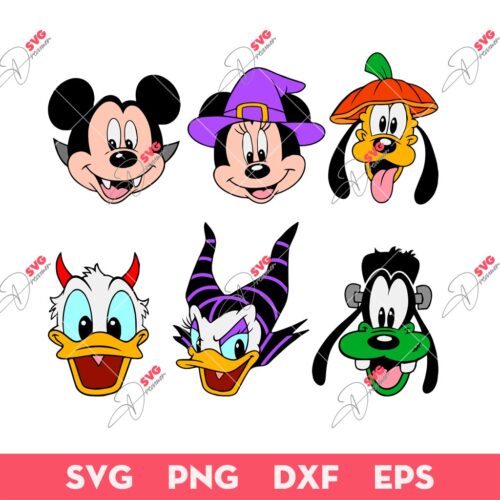 Mickey Mouse And Friend SVG, Happy Disney Halloween SVG, Disney Friends Halloween SVG
