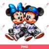 Minnie And Mickey Baseball NY Mets PNG, Mickey Minnie New York Mets Baseball PNG