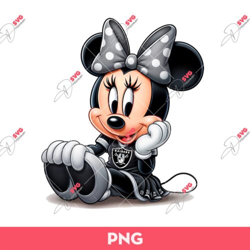 Minnie Mouse Football Fan LV Raiders PNG, Minnie Raiders PNG