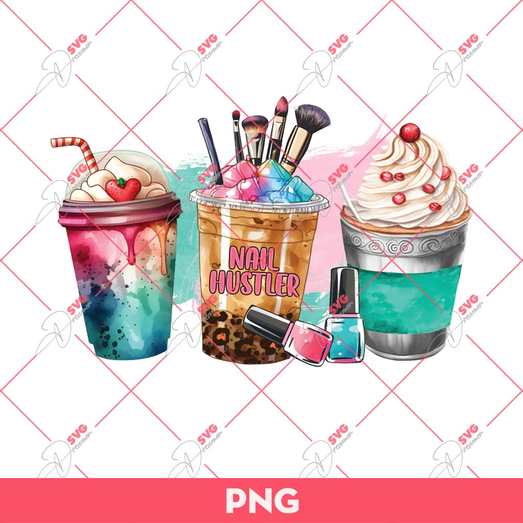 Nail Hustler Coffee PNG, Nail Coffee PNG