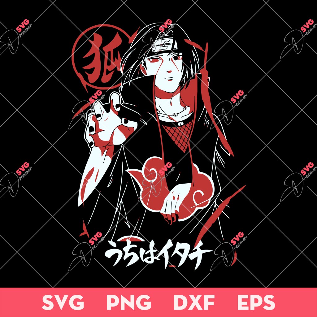 Naruto Anime SVG, Uchiha Itachi Akatsuki SVG, Manga And Anime SVG PNG