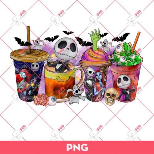 Nightmare Coffee PNG, Nightmare Before Christmas Coffee PNG, Halloween Coffee PNG