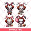 Bundle Pennywise Bunny Easter PNG, Pennywise Chibi PNG, Easter Horror Characters PNG