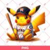 Pikachu Houston Astros Baseball PNG, Pokemon Pikachu Astros MLB PNG