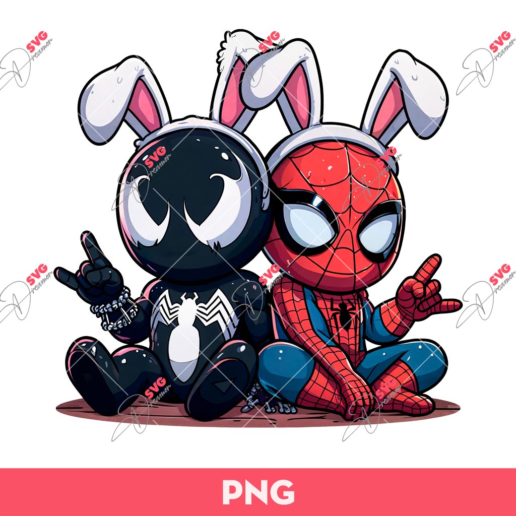 Spider Man And Venom Easter PNG, Spider Man Easter PNG, Venom Easter PNG