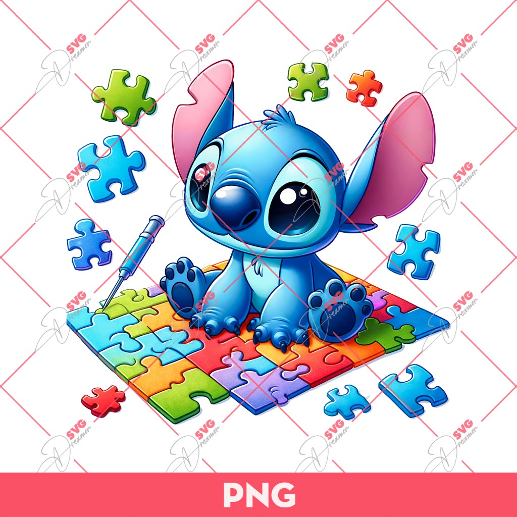 Stitch Autism PNG, Autism Awareness PNG