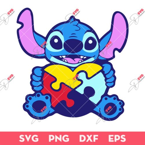Stitch Autism SVG PNG, Autism Awareness Stitch SVG PNG