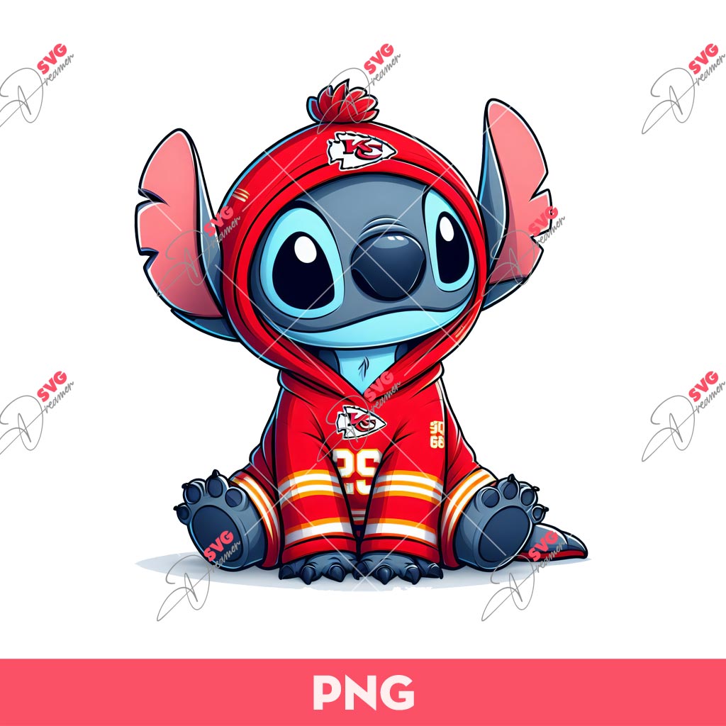 Stitch KC Chiefs PNG, Stitch Chiefs Football PNG, Kansas City Chiefs PNG