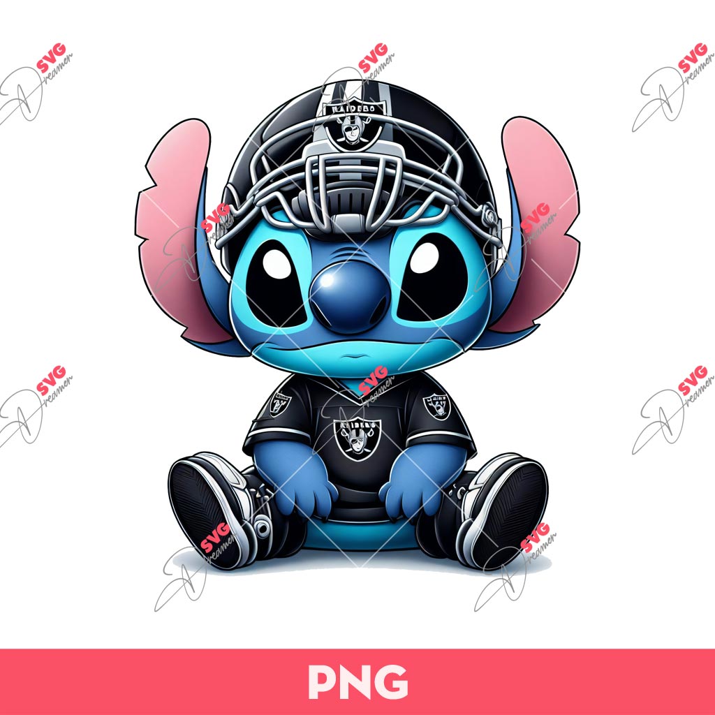 Stitch LV Raiders PNG, Disney Stitch Football Fan Las Vegas Raiders PNG