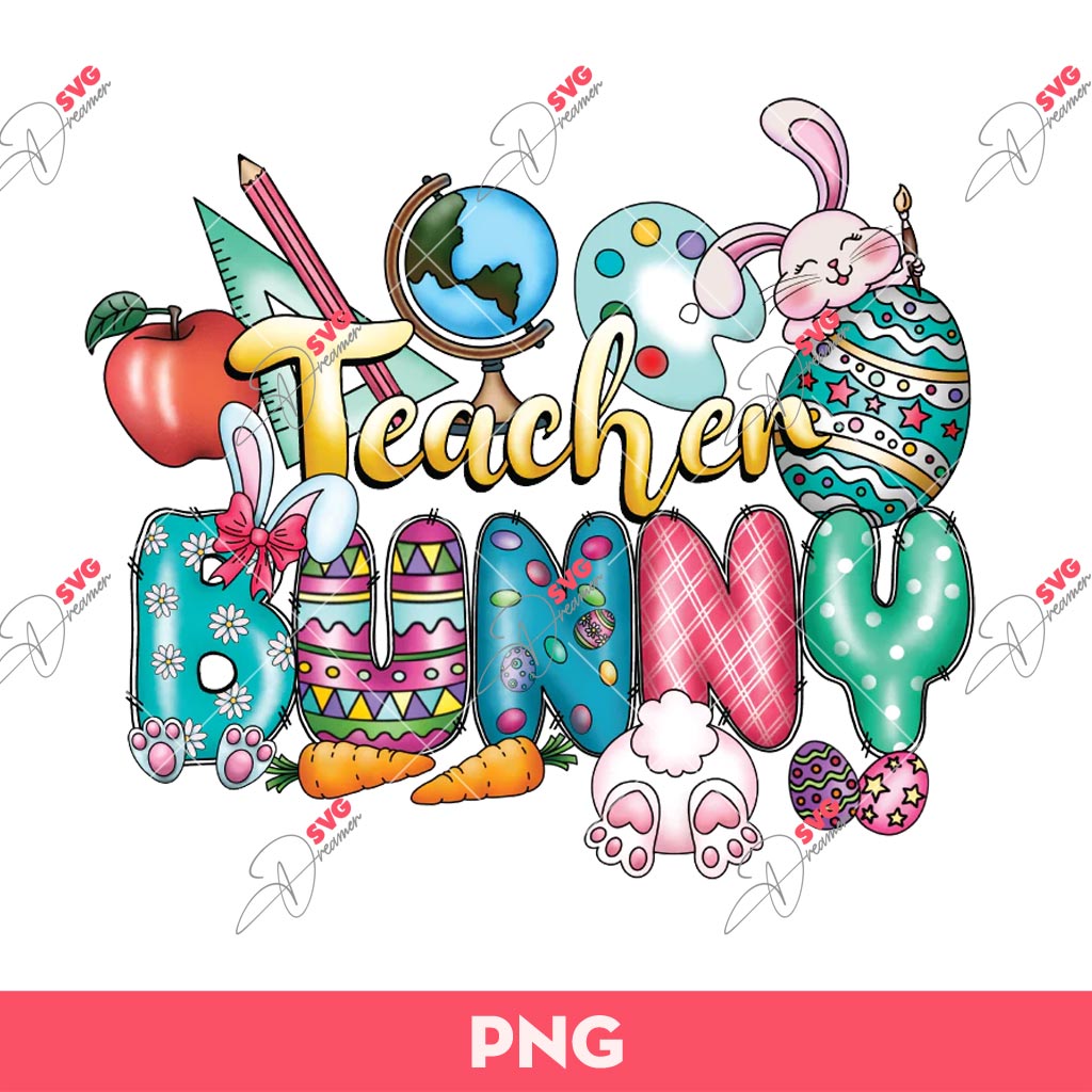 Teacher Bunny PNG, Teacher Easter PNG, Easter Bunny Teacher PNG