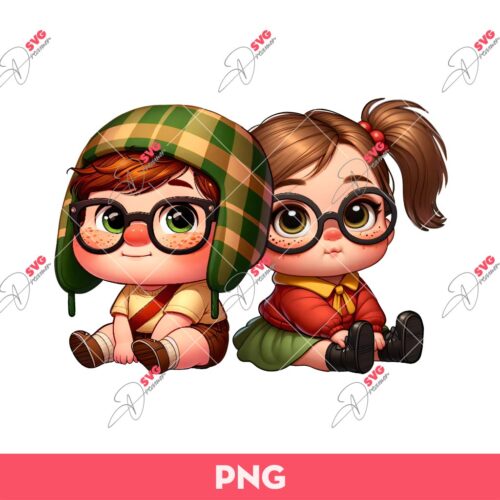 UP EL Chavo PNG, Cute Cartoon Couple PNG