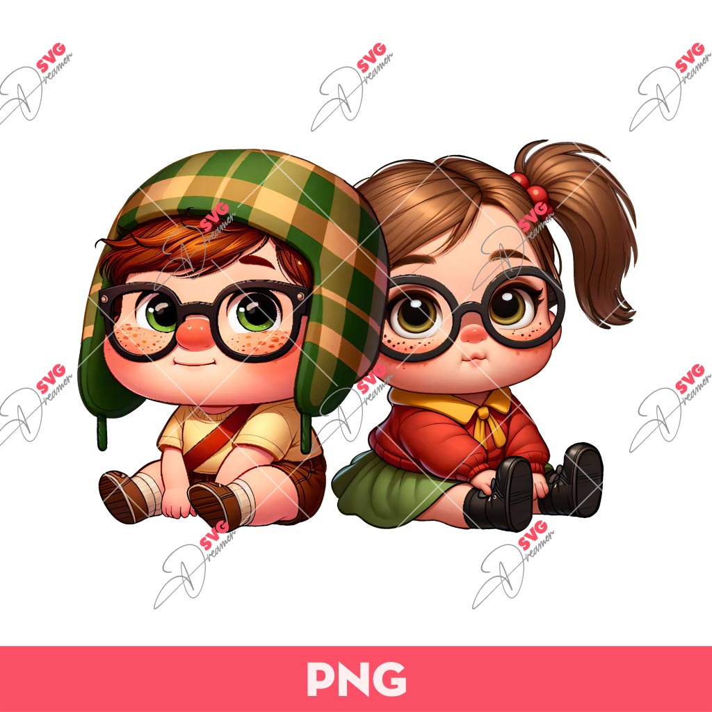 UP EL Chavo PNG, Cute Cartoon Couple PNG