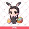 Wednesday Addams Bunny Easter PNG, Easter Wednesday Addams Chibi PNG