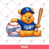 Winnie The Pooh Fan LA Dodgers PNG, Pooh Dodgers Baseball PNG, Pooh Bear Los Angeles Dodgers PNG
