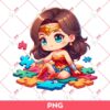 Wonder Woman Play Puzzle Game PNG, Autism Superhero PNG, Autism Awareness PNG