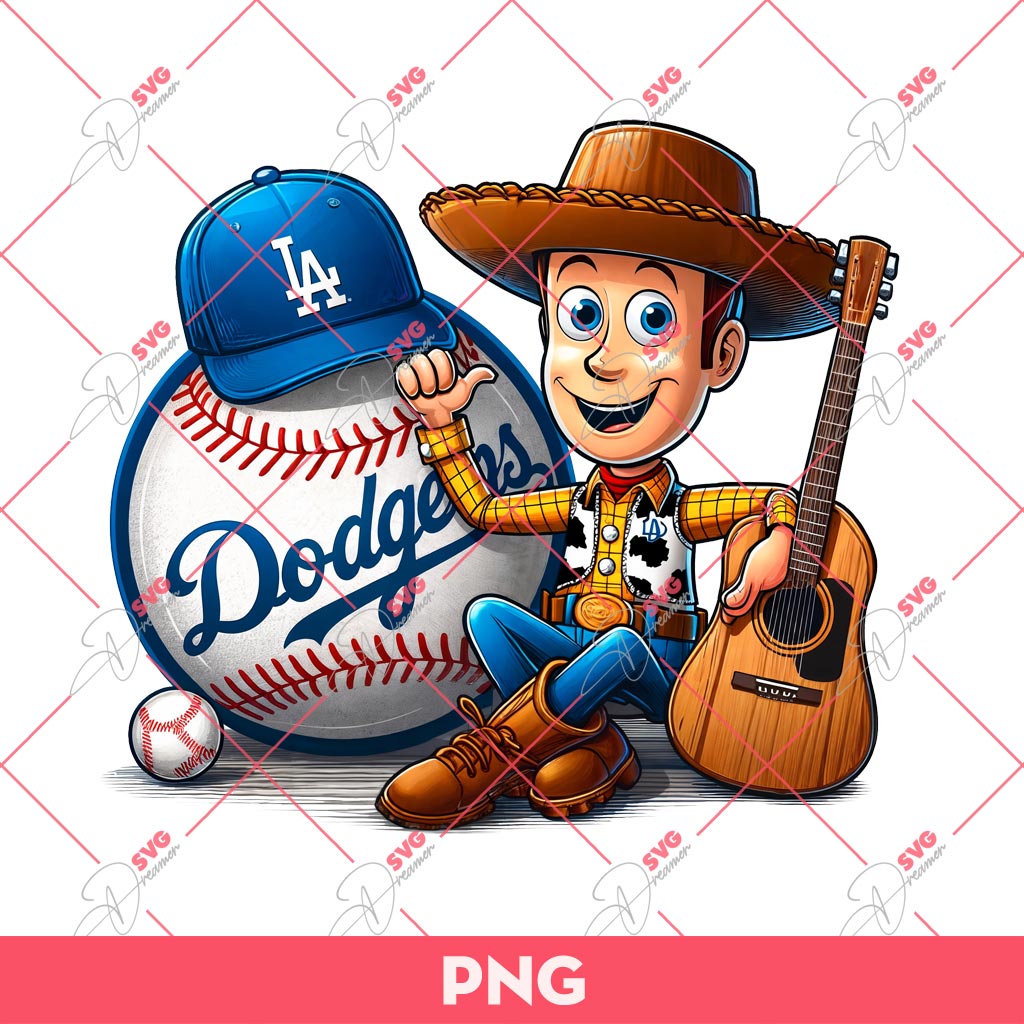 Woody LA Dodgers PNG, Toy Story Baseball PNG, Woody Los Angeles Dodgers Baseball PNG