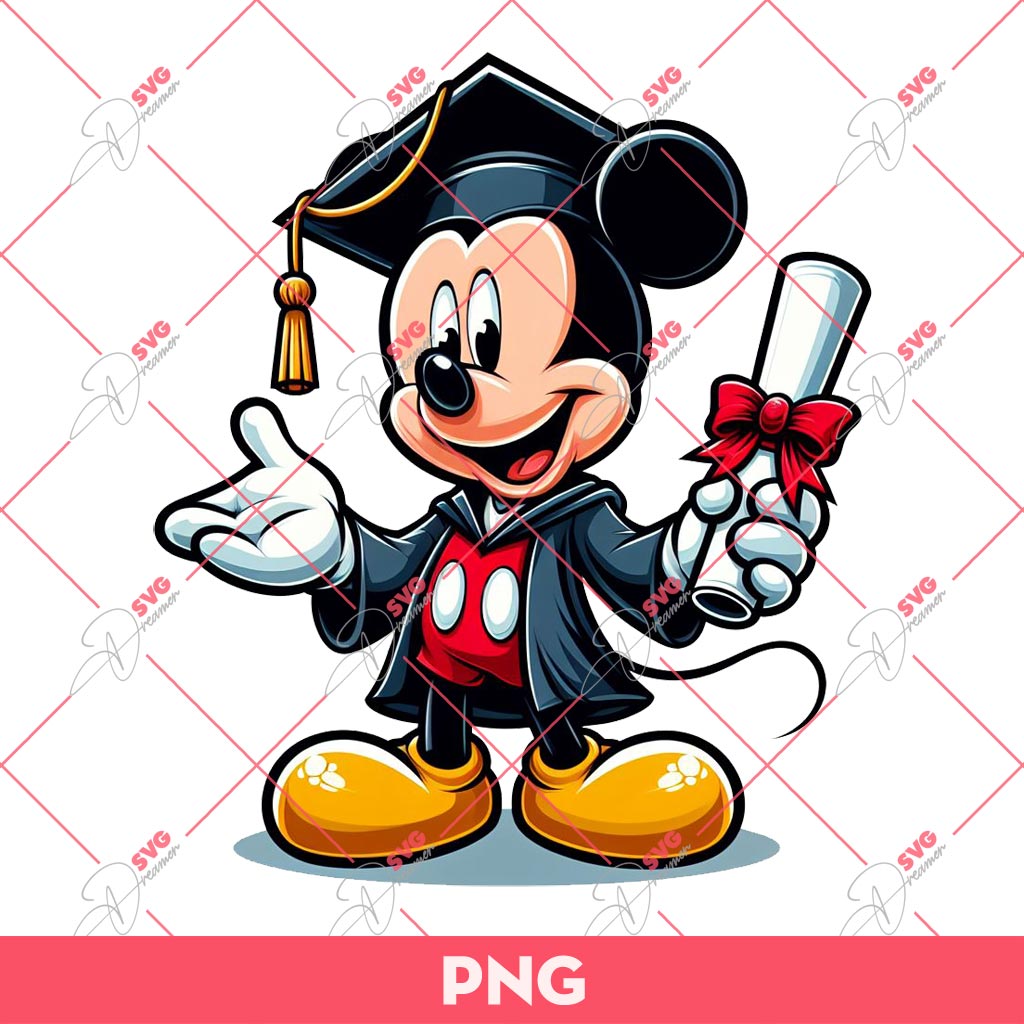 Mickey Mouse Graduation 2024 PNG, Disney Characters Senior PNG Bundle