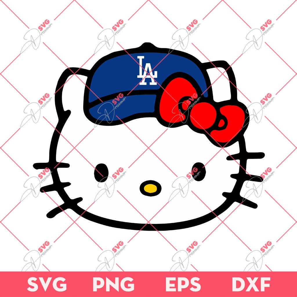 Hello Kitty Dodgers SVG PNG, Kitty Los Angeles Dodgers Baseball SVG PNG