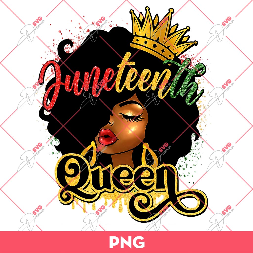 Afro Girl Juneteenth Queen PNG, Black History 1865 PNG, Freedom Day PNG