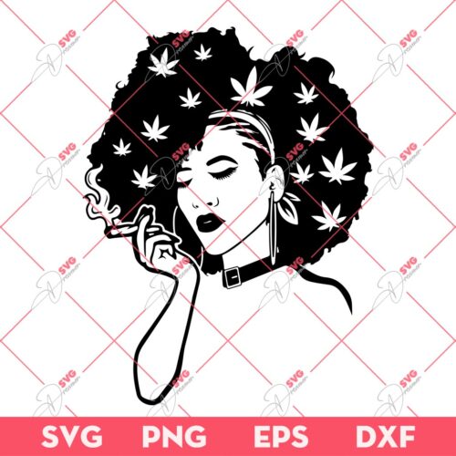 Afro Girl Smoking Weed SVG, Cannabis SVG, 420 SVG